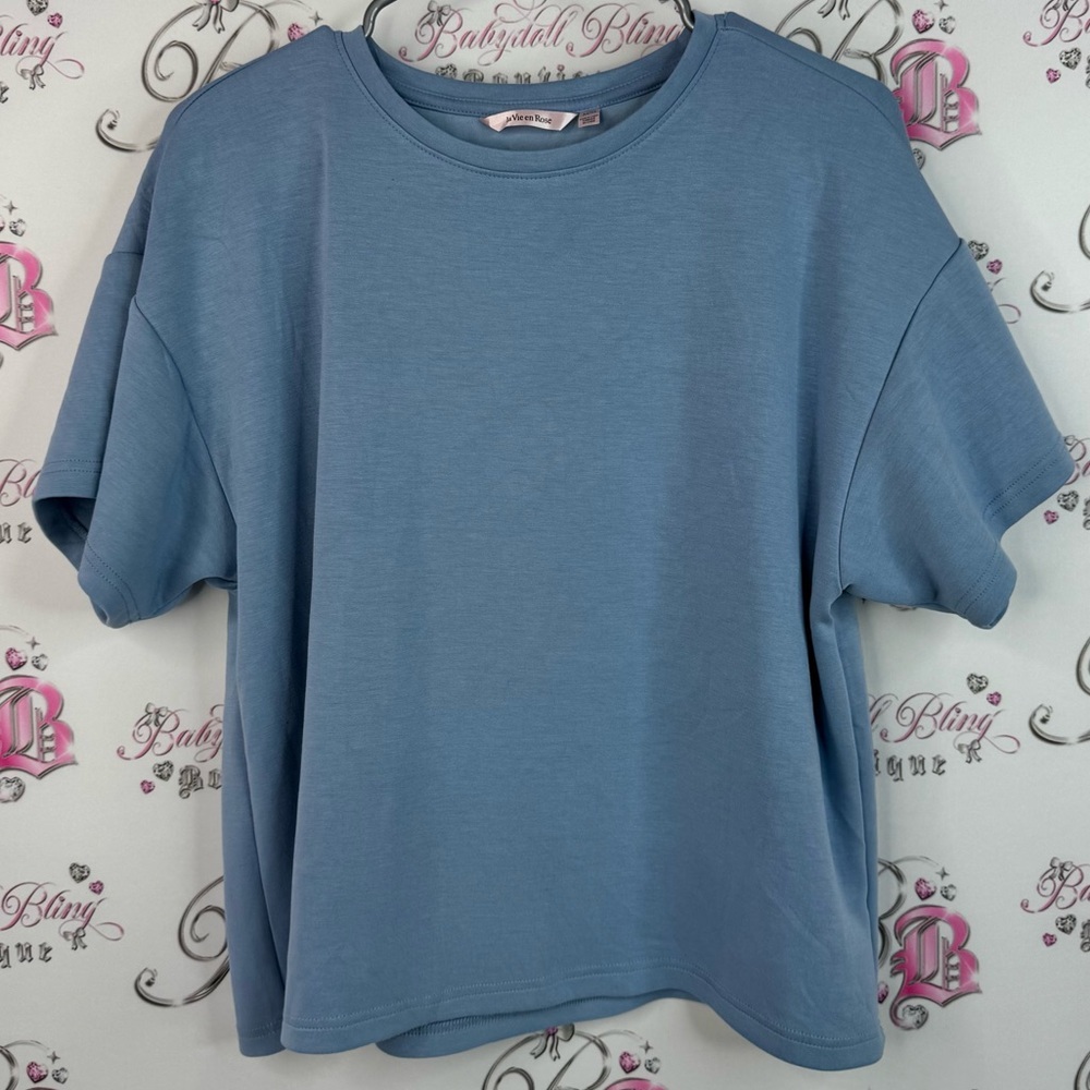 La vie en rose tshirt tee light blue soft stretchy Casual Blue Women's Top